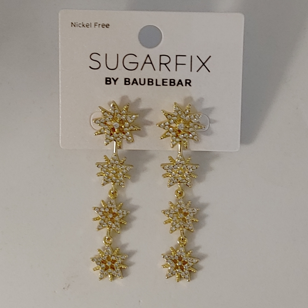 Sugarfix by Baublebar Gold Starburst Drop Earrings Gold